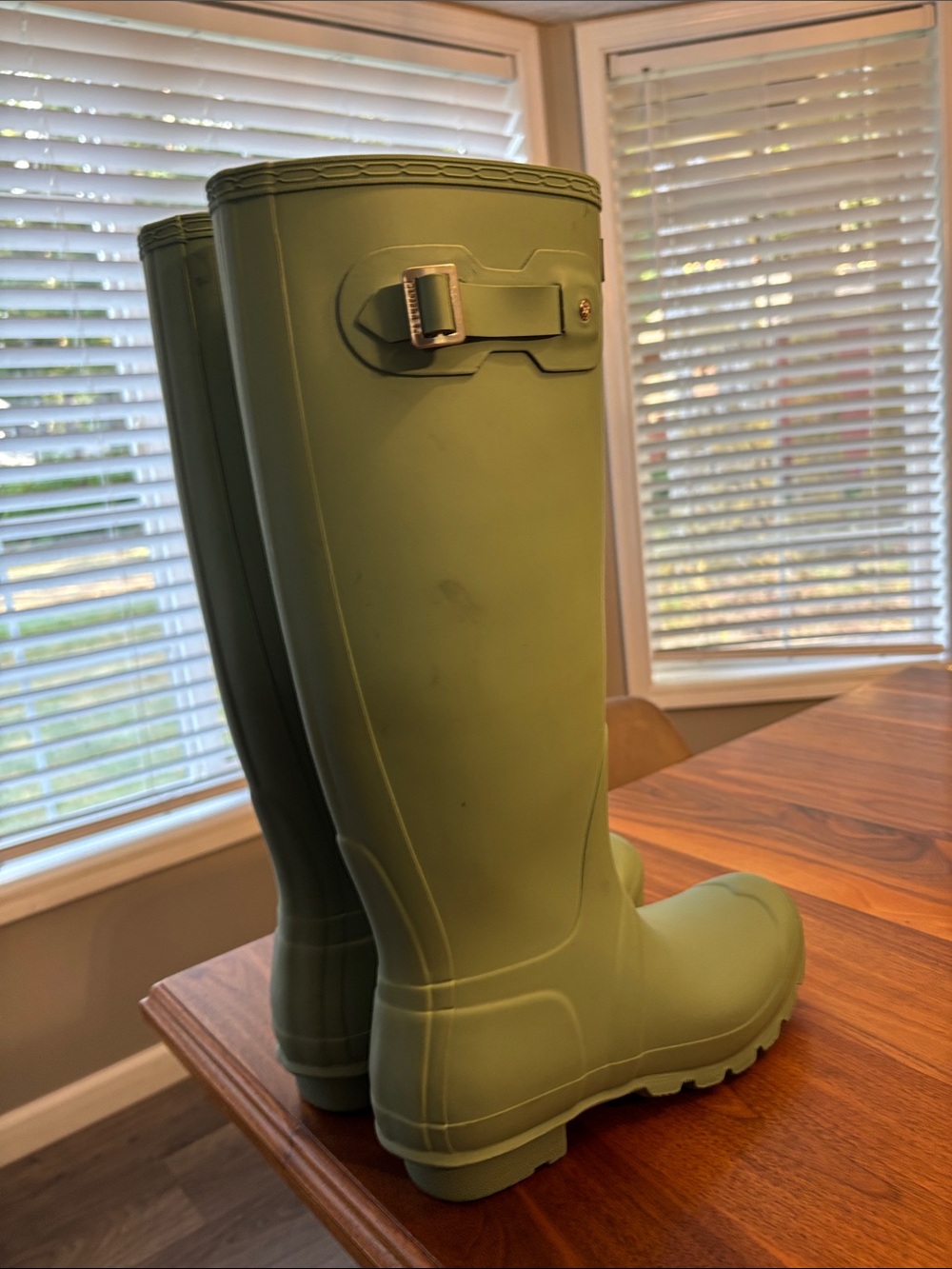 Hunter Seafoam Green Original Tall Rubber Rain Boots Women Size 9 - Picture 7 of 9